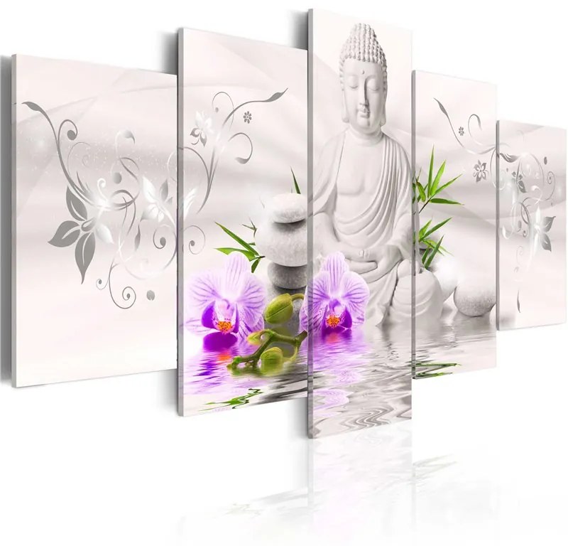 Quadro Buddha bianco  Colore Verde, Dimensioni e Misure 100x50