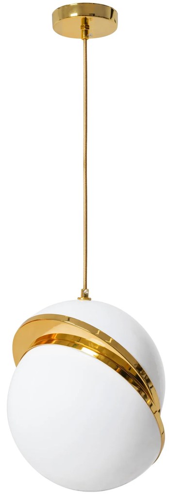 Lampada Da Soffitto Pensile Acrilico Palla Bianco Oro APP481-1CP