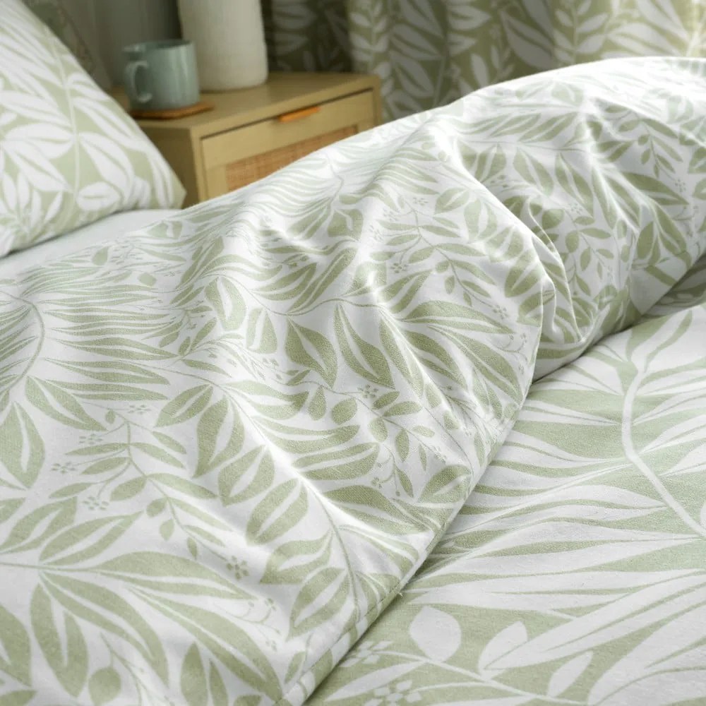 Biancheria da letto verde per letto matrimoniale 200x200 cm Sorrel Leaves – Catherine Lansfield