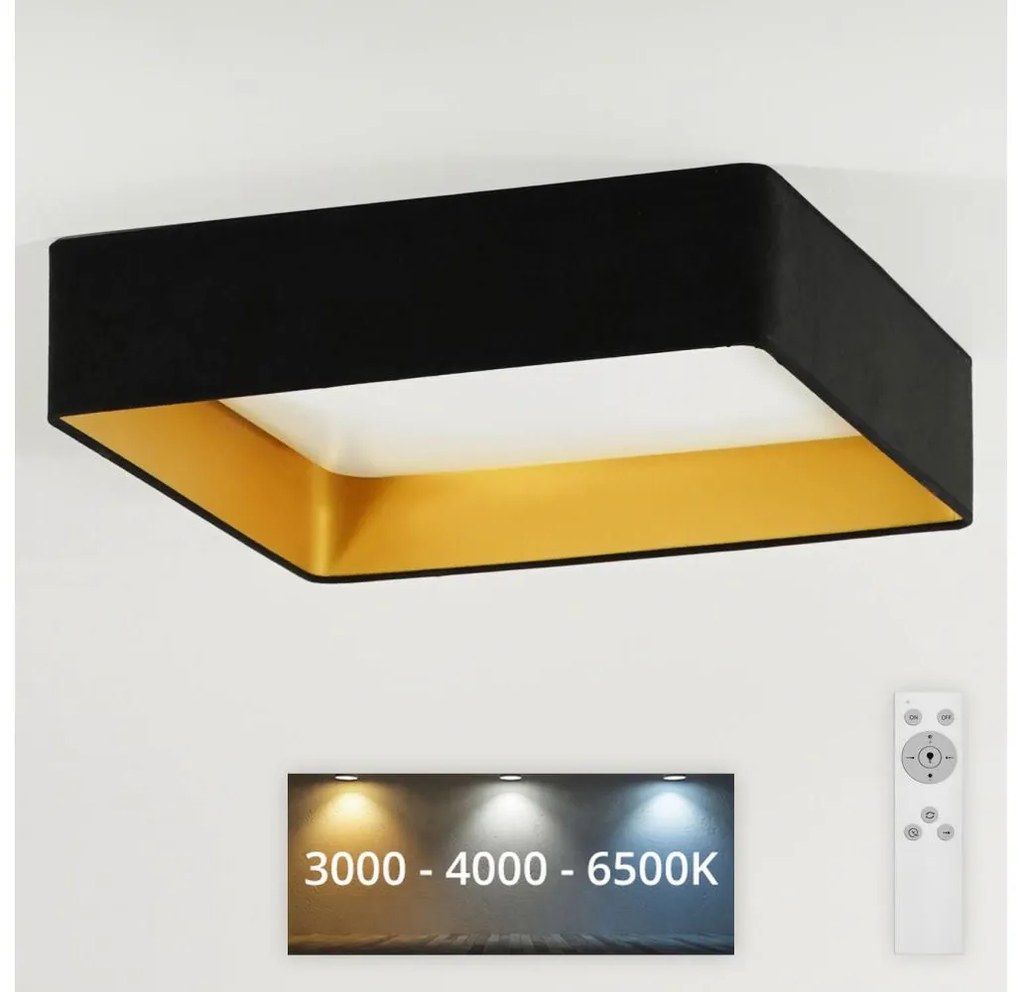 Brilagi - Lampada LED dimmerabile VELVET SQUARE LED/24W/230V + telecomando, nero