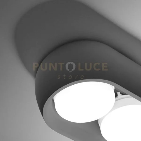 Mysia lampada da soffitto 2 luci attacco gx53 grigia ral 7039 in ge...