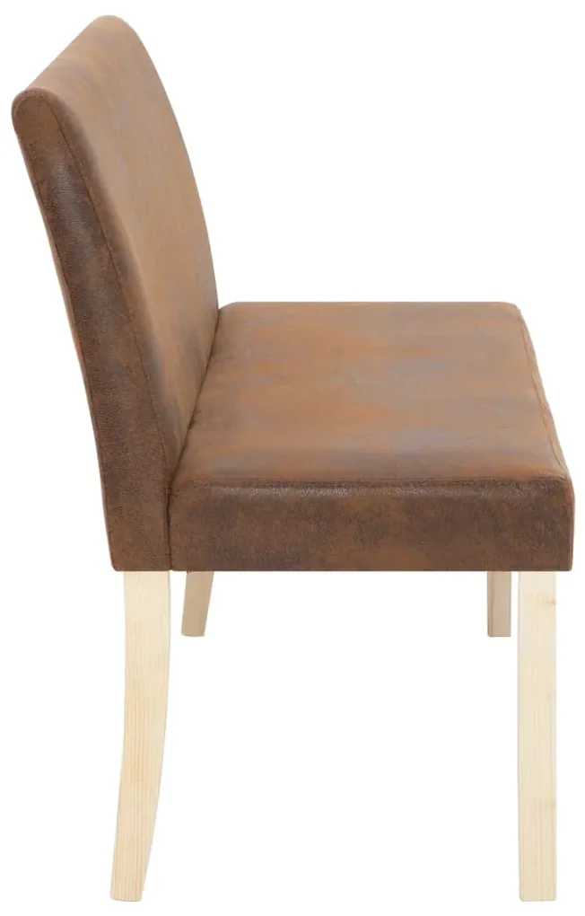 Panca 139,5 cm marrone in pelle scamosciata artificiale