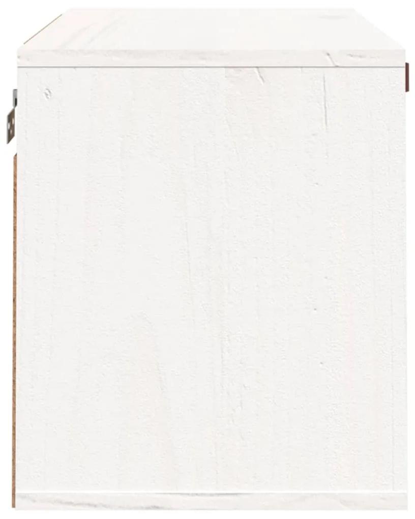 Pensile bianco 60x30x35 cm in legno massello di pino