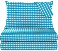 Completo letto matrimoniale quadri azzurri