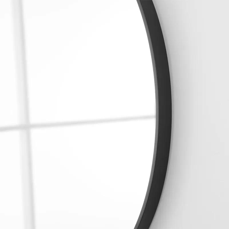 Specchiera bagno tonda 60 cm cornice nero opaco in alluminio