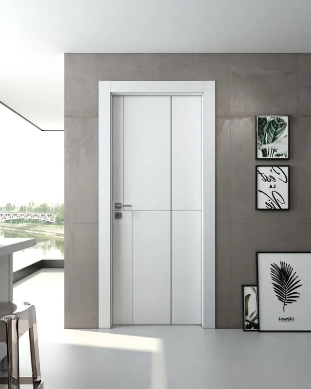Porta pieghevole a libro asimmetrica Lione bianco L 60 x H 210 cm destra