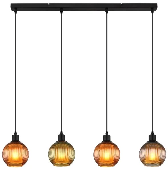 Globo 15638-4 - Lampadario a sospensione con filo ZUMBA 4xE27/25W/230V rame/verde/blu