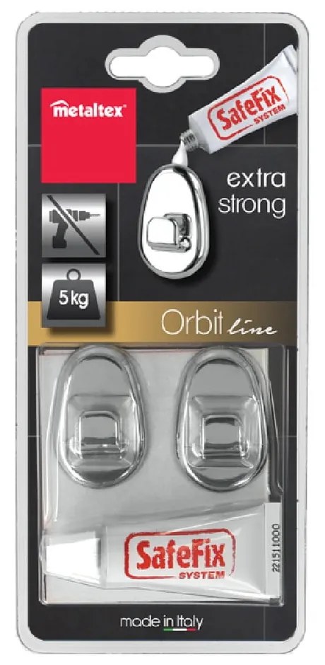 set di fissaggio senza foratura 2 pz Orbit - Metaltex