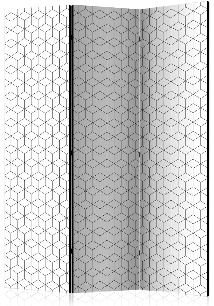 Paravento design Cubetti - texture (3-parti) - sfondo a motivo geometrico semplice