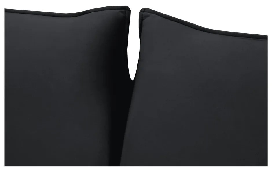 Divano letto in velluto nero 194 cm Vienna - Cosmopolitan Design