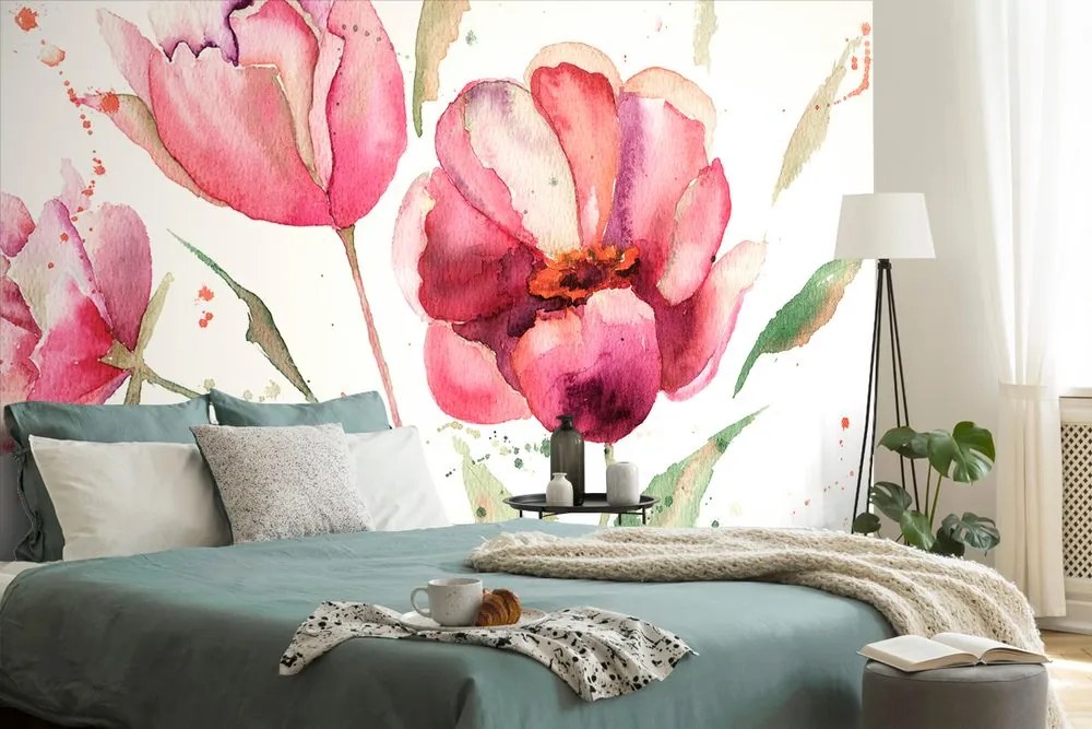 Carta da parati autoadesiva – Tulipani in design interessante