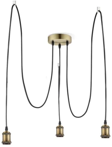 Leuchten Direkt 13571-60 - Lampadario a sospensione con filo DIY 3xE27/60W/230V ragno ottone