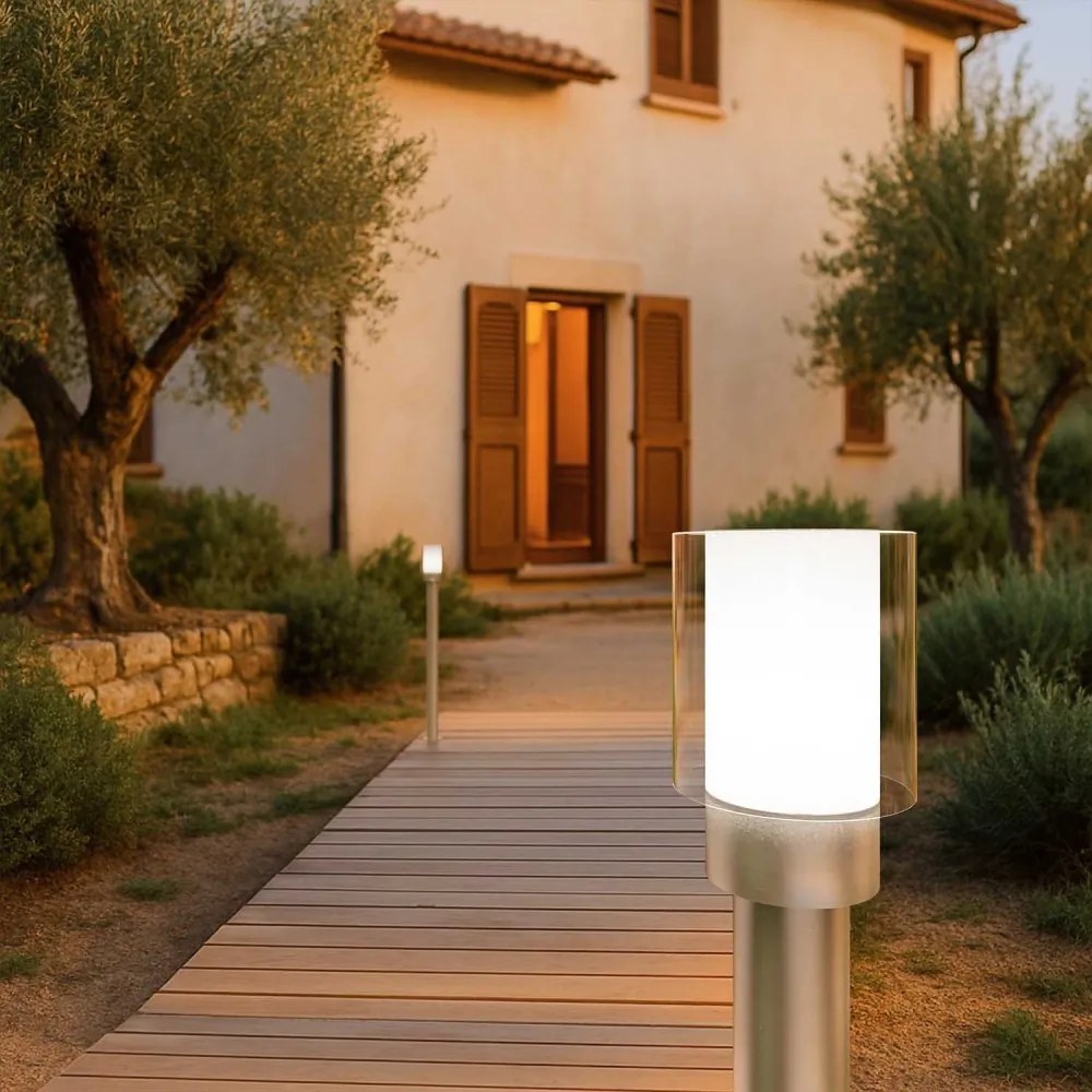 Paletto da Giardino 100cm, acciaio INOX, IK06, IP54, base E27 Base E27