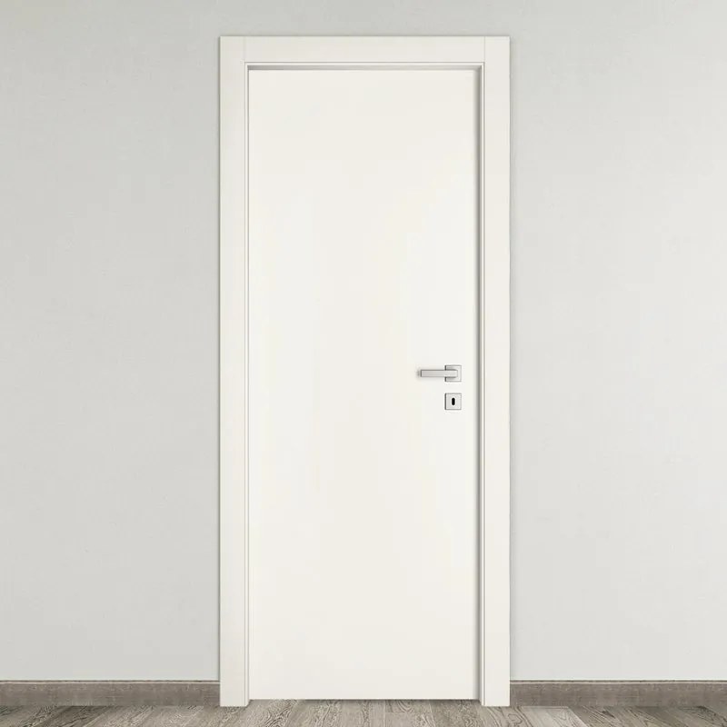 Porta interna a battente Word in MDF laccato colore bianco, L 80 x H 210 cm, apertura a sinistra