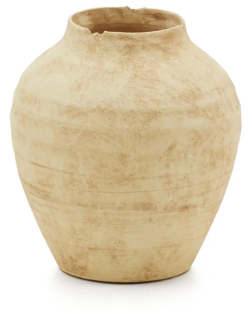 Kave Home - Vaso Silbet in ceramica beige 19 cm