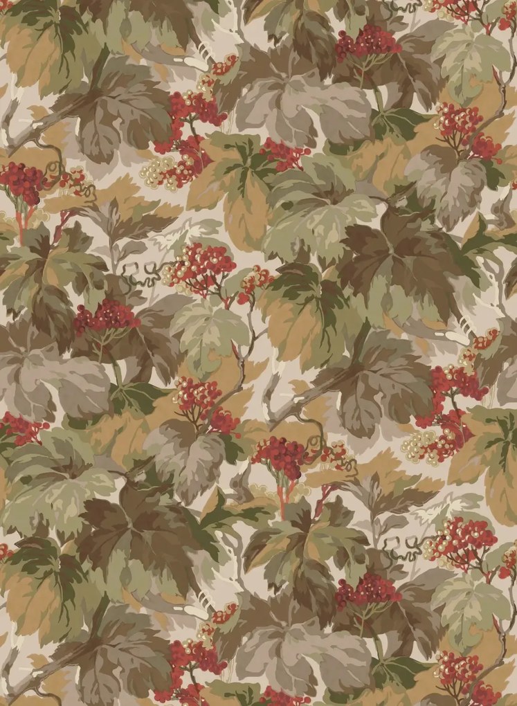 Mulberry Home Carta da parati Country Walk - Red/ Green