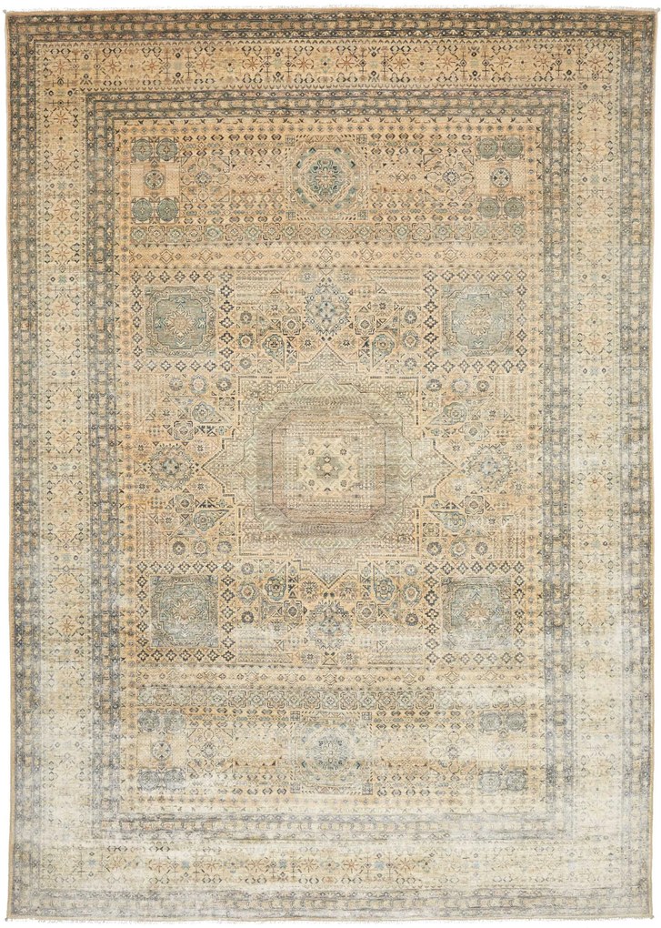 Mamluk Tappeto 250 x 350 Beige (Pakistan) Annodato A Mano