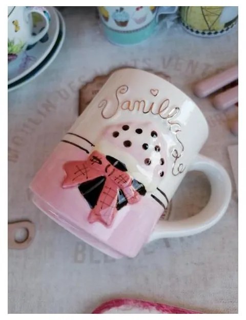 Tazza Mug Cupcake - Ceramica - Decoro in rilievo e dettagli oro Rosa