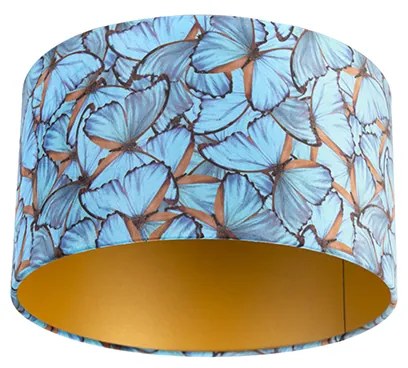 Paralume in velluto con design a farfalla 35/35/20 interno oro