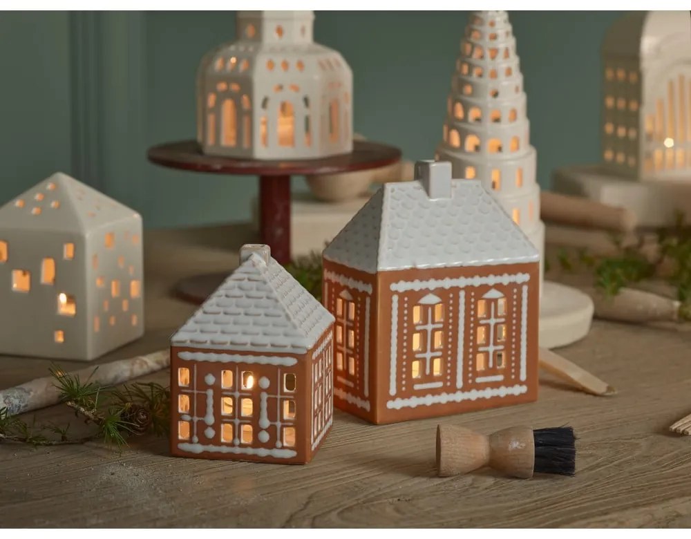 Portacandela in ceramica per lumino Gingerbread Lighthouse – Kähler Design