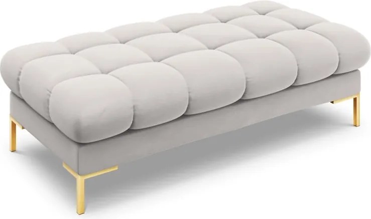 Panca Bali imbottita in velluto con gambe oro - L133cm