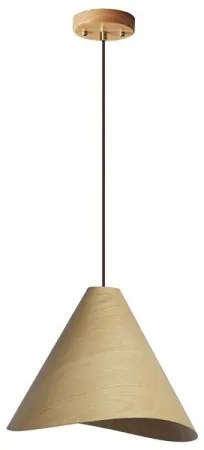 Lampadario in legno a sospensione con cavo 1xE27/60W/230V Ø 33 cm massello/rovere/legno di hevea