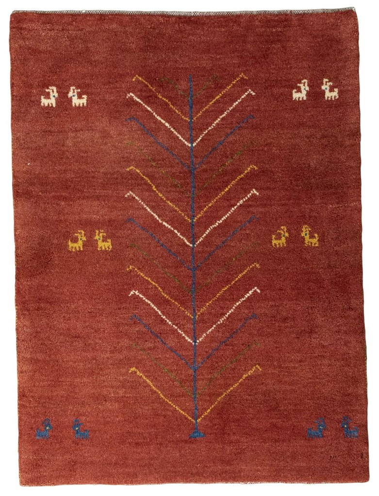 Gabbeh Tappeto persiano 120 x 90 Rosso (Iran) Annodato A Mano
