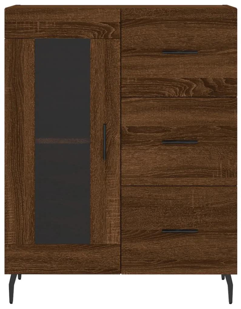 Credenza rovere marrone 69,5x34x90 cm in legno multistrato