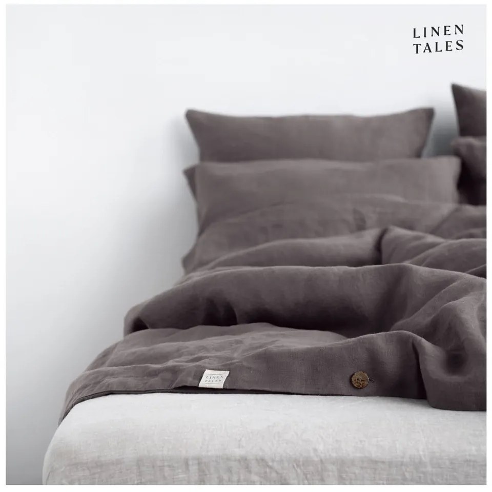Biancheria da letto grigio scuro per letto matrimoniale 200x200 cm Dark Grey - Linen Tales