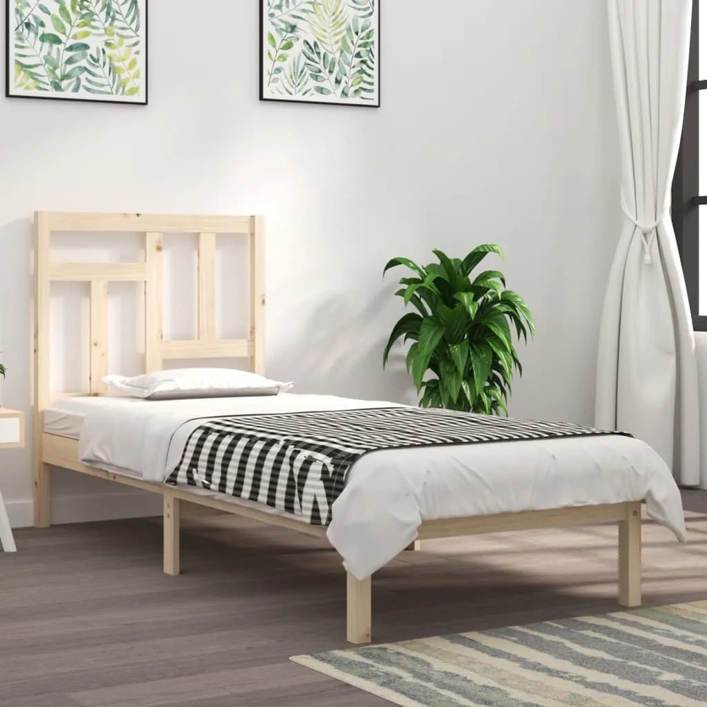Giroletto Senza Materasso 90x200 Cm İn Legno Massello Di Pino /