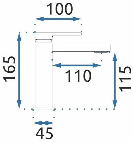 REA-B6555 - Miscelatore per lavabo VERSO 16,5 cm oro spazzolato