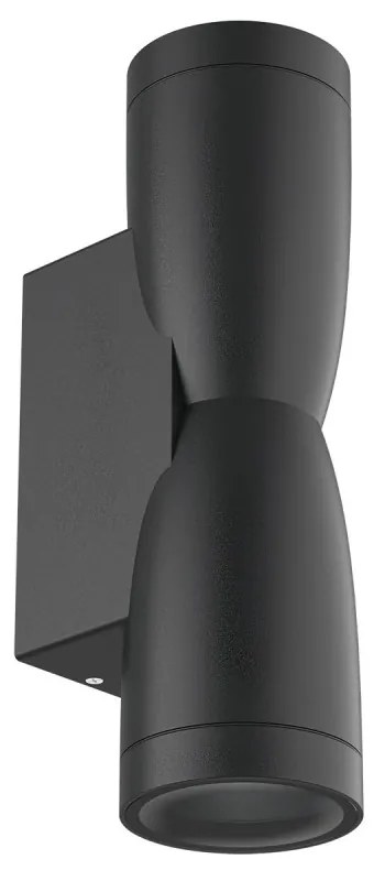 Applique Conica a Clessidra Bidirezionale, IP65 GU10 - Nera Colore del corpo Nero