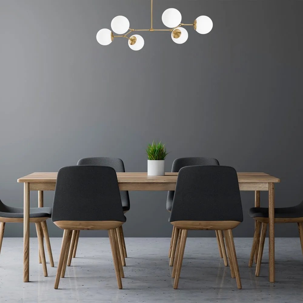 Lampadario color ottone con paralume in vetro Damar – Opviq lights