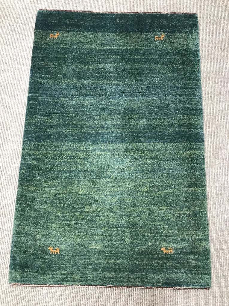 Gashguli Tappeto 80x130 Verde (Iran) Annodato A Mano