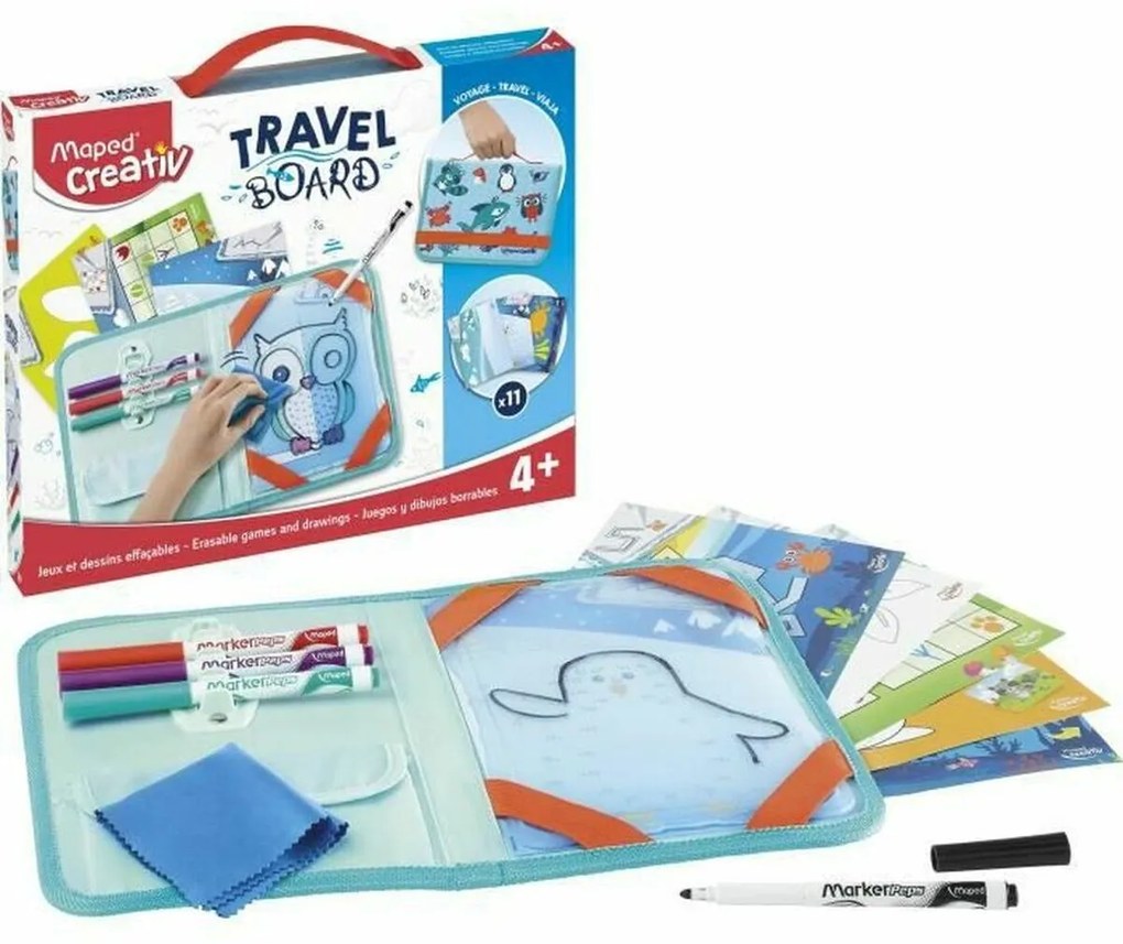 Set da Disegno Maped Travel Board 18 Pezzi