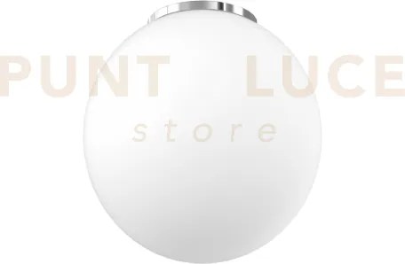 Mars plafoniera montatura cromo vetro bianco d.35 cm 1 luce attacco...