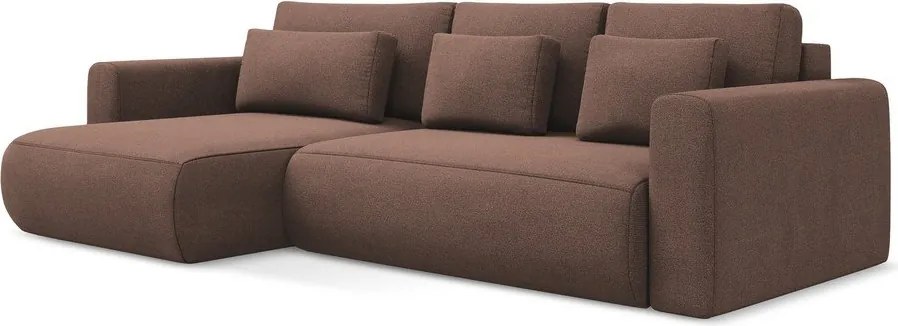 Divano angolare rosa allungabile/con contenitore (con penisola a sinistra/con chaise lounge) Kapua – Makamii