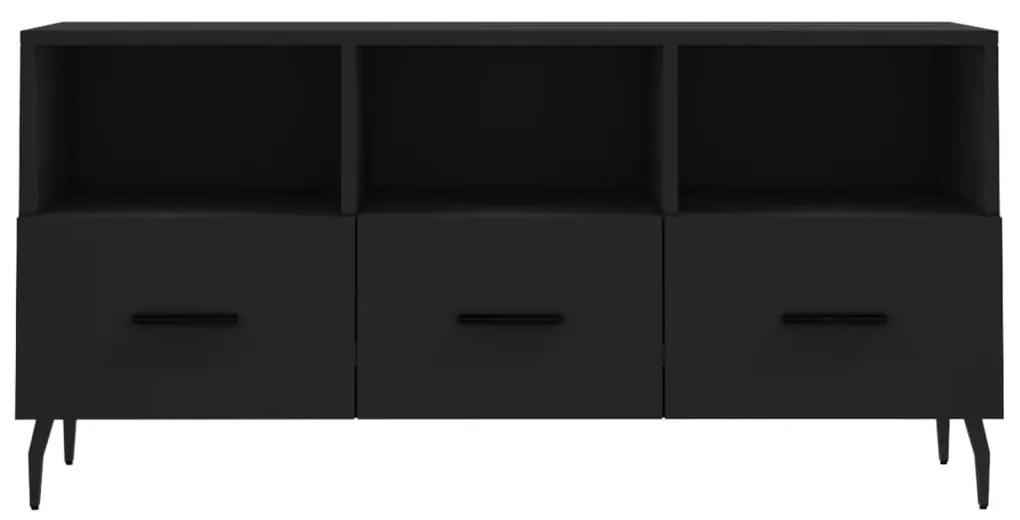 Mobile porta tv nero 102x36x50 cm in legno multistrato