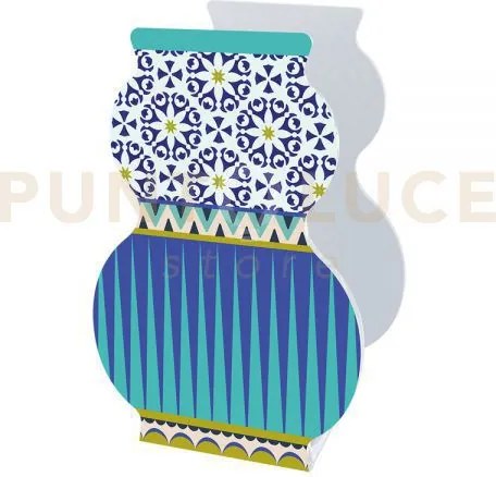 Vaso giudecca piccolo in cristallo acrilico decorato santorini