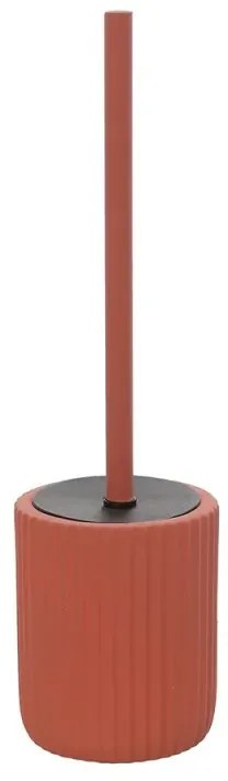 Scopino wc rosso in ceramica soft touch con setole nere Spring