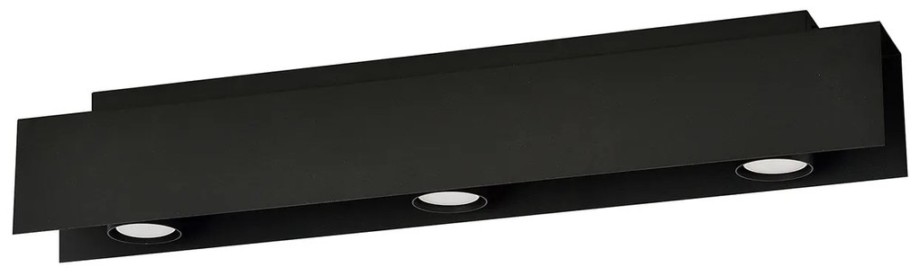 Plafoniera Moderna 3 Luci Cassiopea In Acciaio Nero