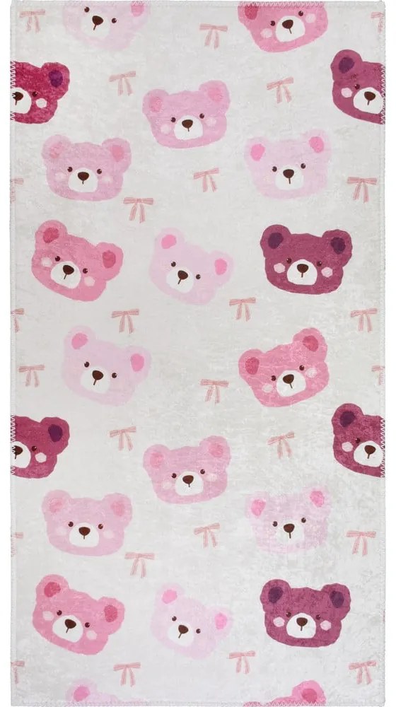 Tappeto per bambini rosa e avorio lavabile 120x180 cm Cute Teddies Pink – Vitaus