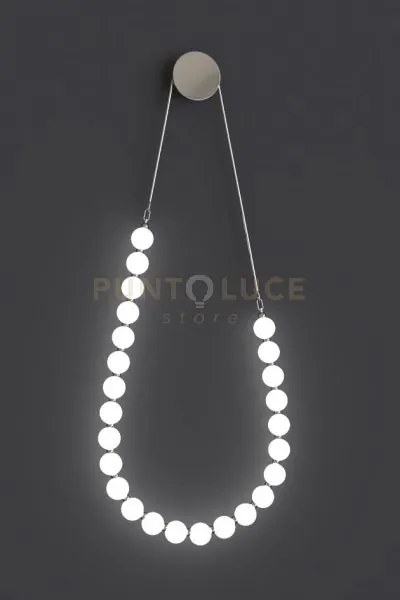 Perla da parete, cromo, 25 sfere, led 50 watt, lumen 4250, 3000k, l...