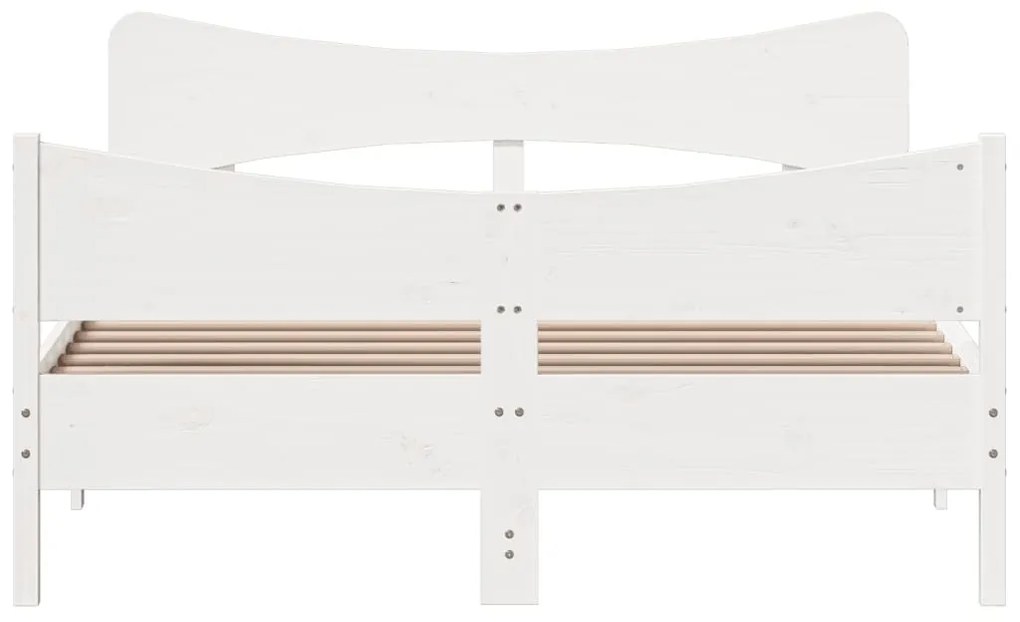 Giroletto con testiera bianco 160x200 cm legno massello di pino