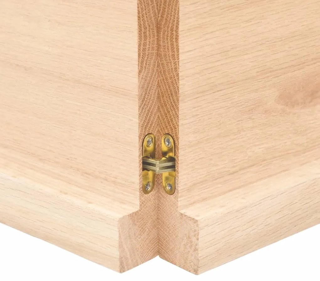 Ripiano a parete 120x40x4 cm legno massello rovere non trattato