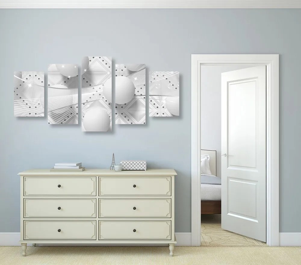 Quadri 5 pezzi – Lusso in bianco e nero