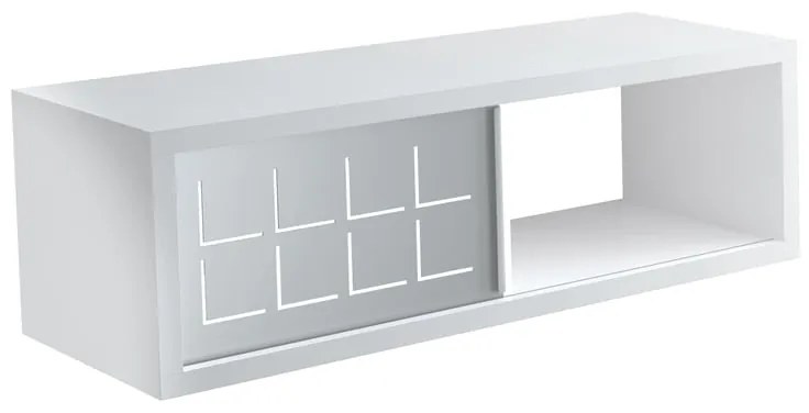 Mensola a muro con anta scorrevole rettangolare in mdf L 60 x P 25 cm bianco