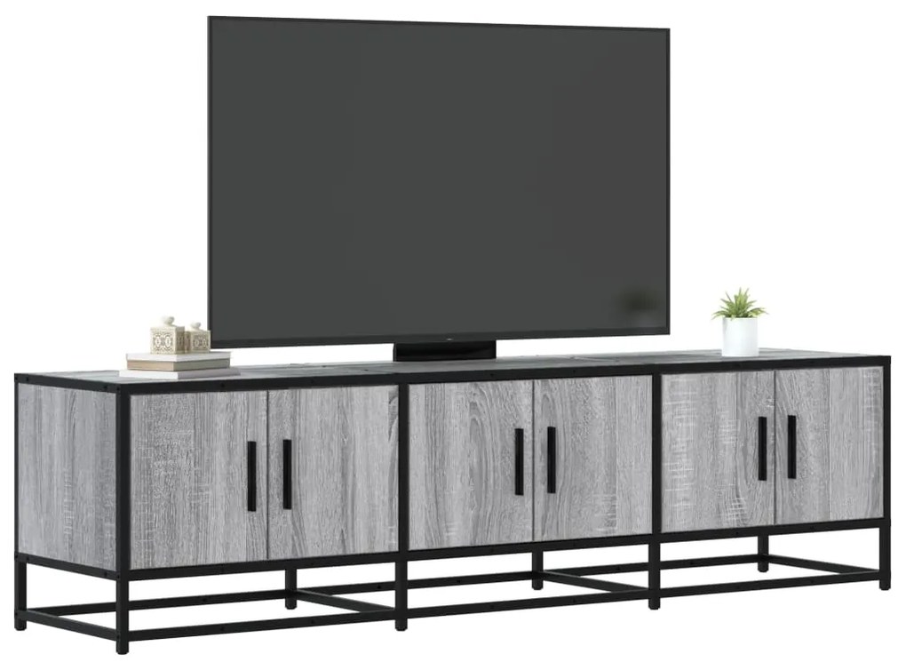 Mobile Tv Grigio Sonoma 150x35x41cm İn Truciolato E Metallo /