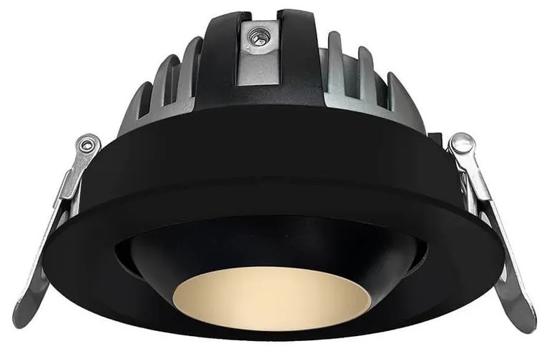 Faro LED da Incasso 12W Nero Ø75mm IP40 CCT Orientabile con driver Philips Colore Bianco Variabile CCT