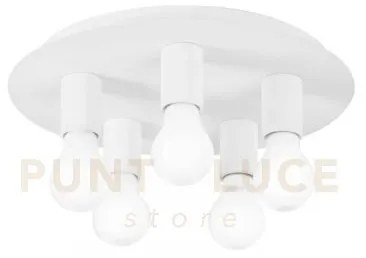 Plafoniera strike bianca 5 luci attacco e27 35x35x86cm in metallo